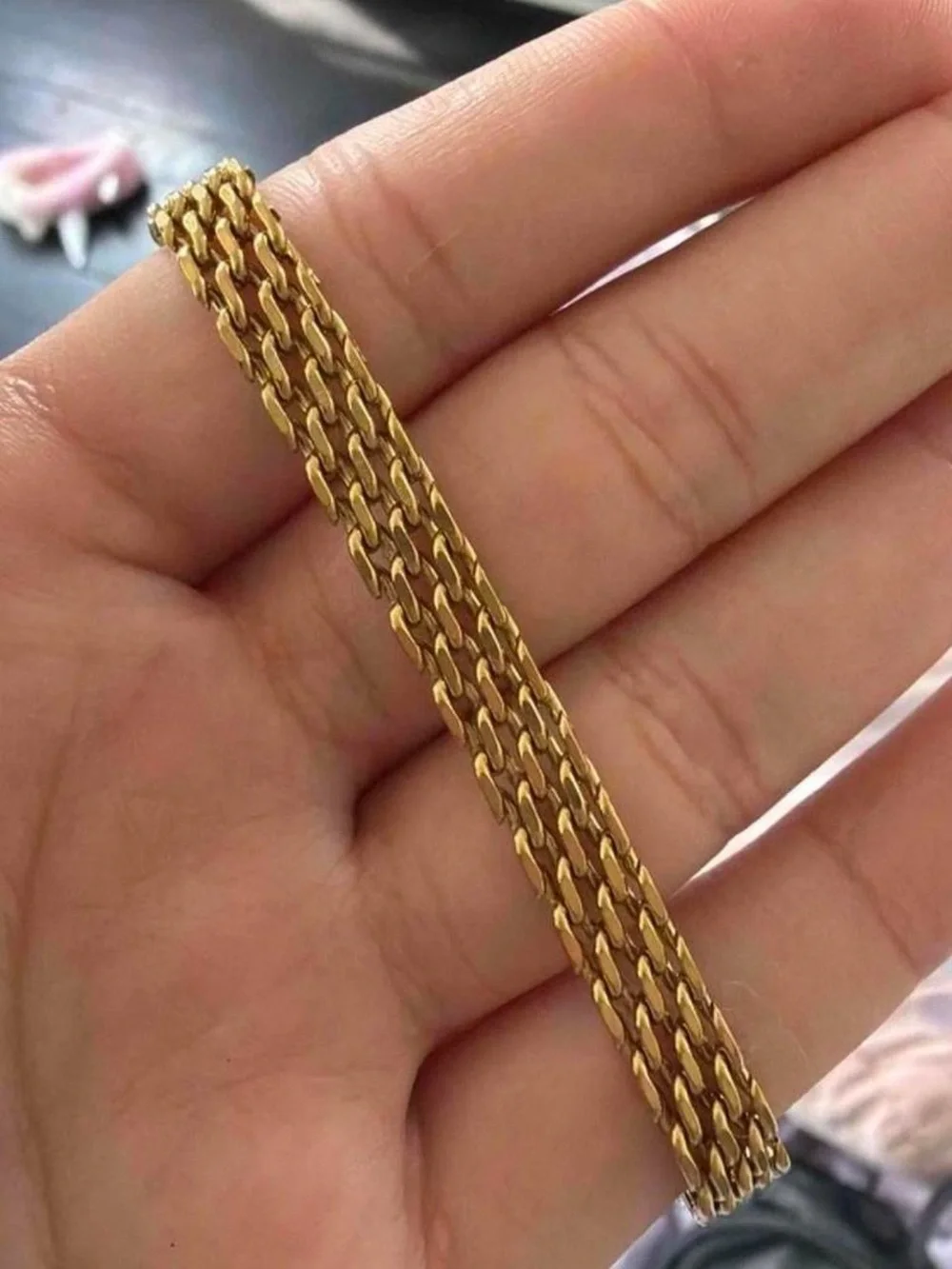 Classic Gold Multi-Row Chain Bracelet - Women Jewelry - Picture 2 of 4